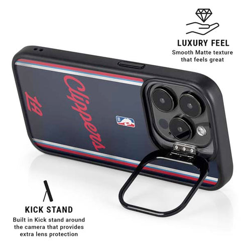 NBA Los Angeles Clippers Distressed Red iPhone 15 Pro Kickstand Case